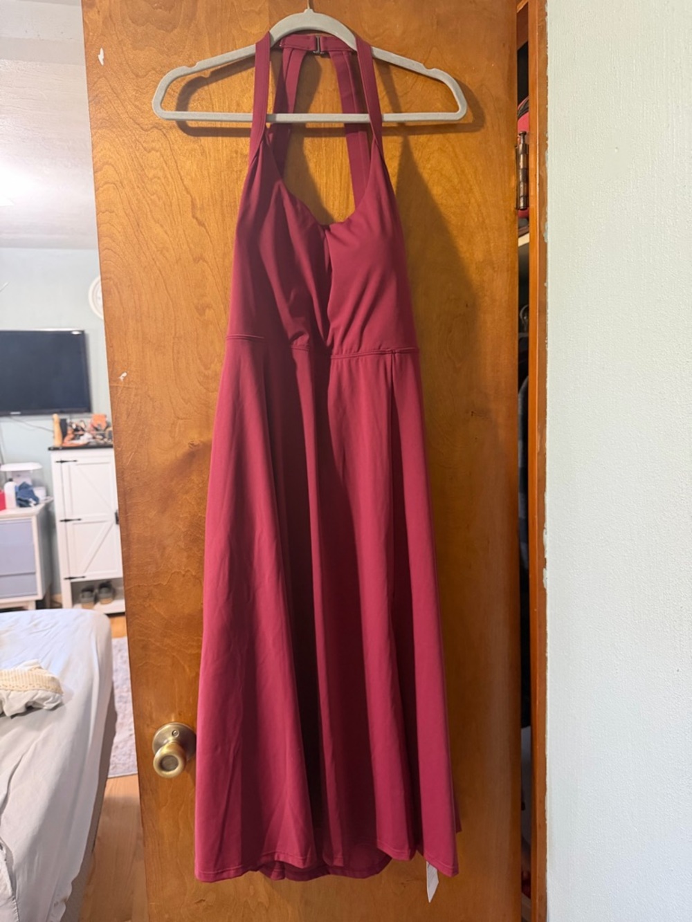 Halter Midi Athletic Dress in Berry- NWT